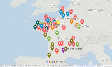 Cartographie des élevages touchés par les champs EM lignes THT en France et en Belgique
